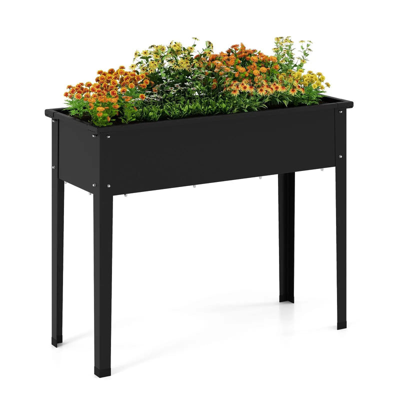 Raised Garden Bed Elevated Metal Planter Box with Legs Drainage Holes by DirectDeals