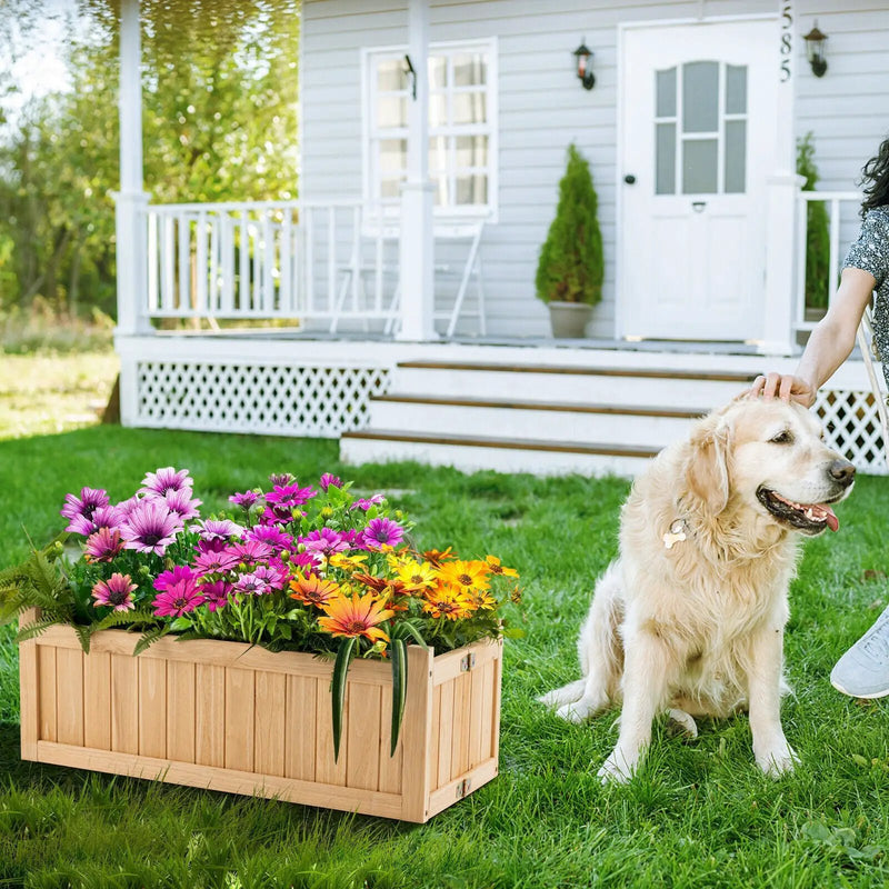 Folding Wooden Raised Garden Bed with Removable Bottom for Herbs Fruits Flowers by DirectDeals