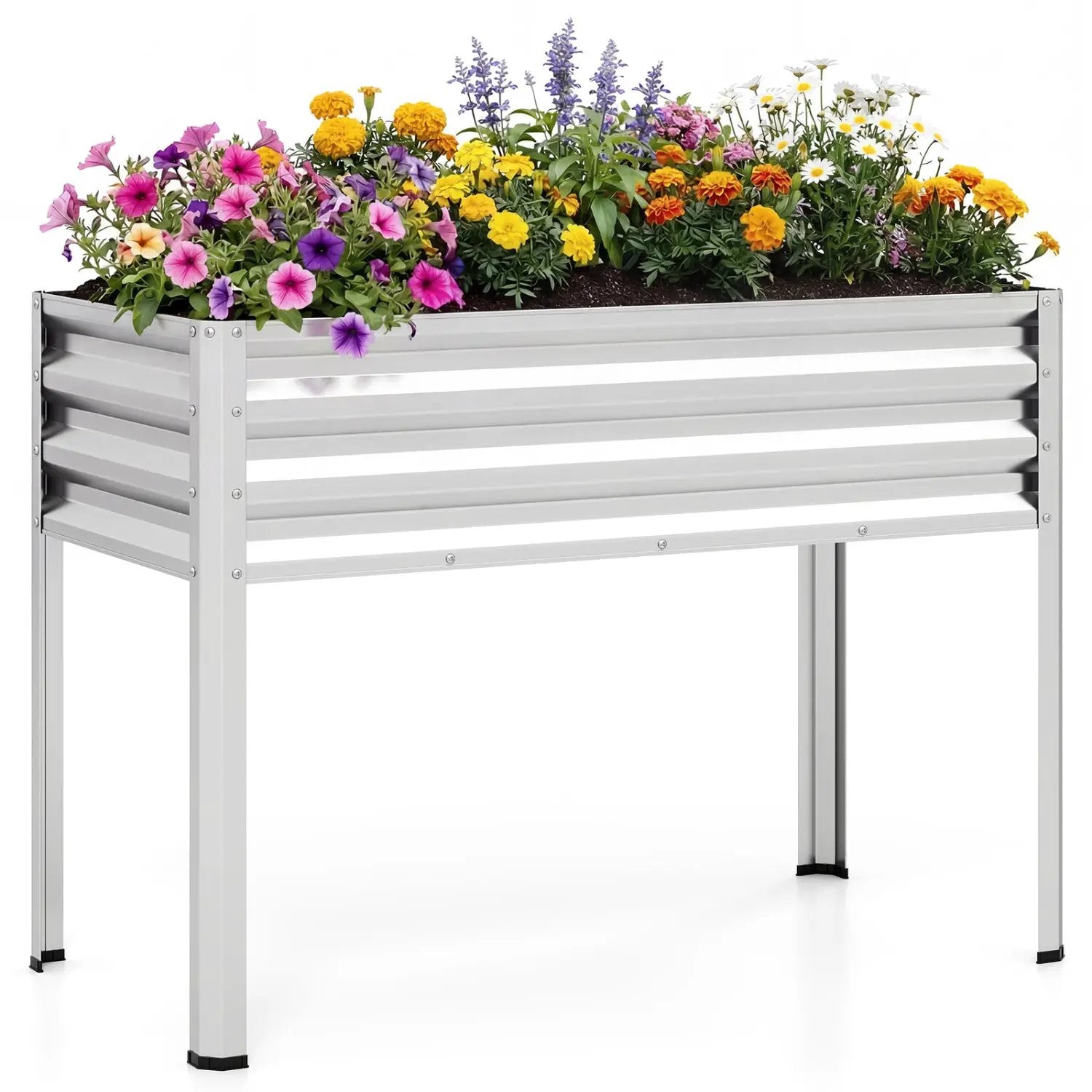 Raised Garden Bed with Legs Electro-Coating Metal Large Elevated Planter Box by DirectDeals
