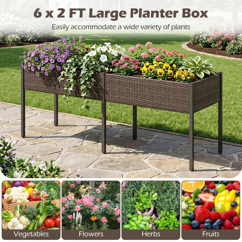 Raised Garden Bed with Legs and Removable Liner - 73 Inch by DirectDeals