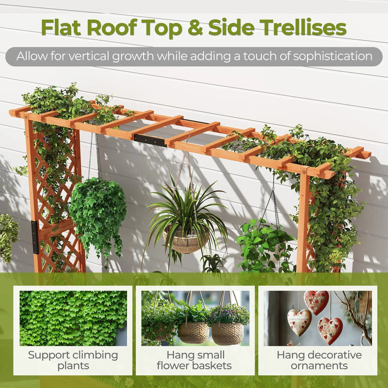 Raised Garden Bed with Arch Trellis and Hanging Roof-Orange by DirectDeals
