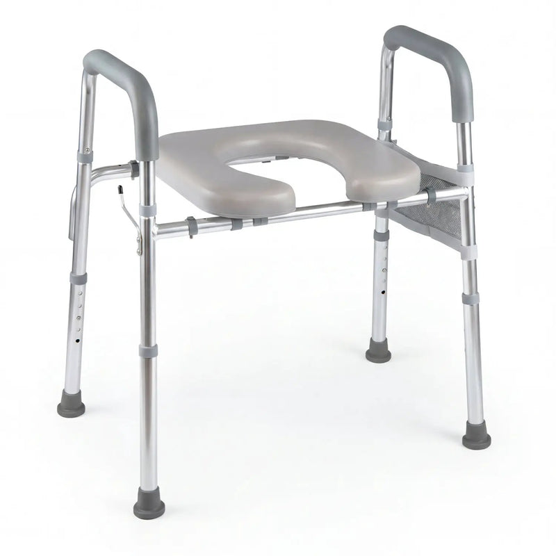Raised Toilet Seat with Handles and Padded Arms for Seniors by DirectDeals