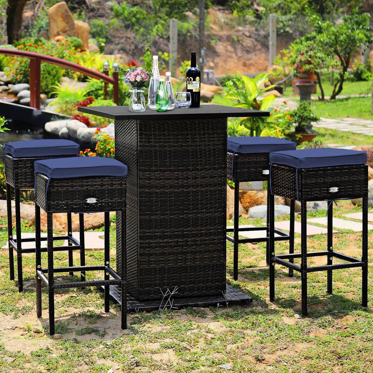 5 Pieces Patio Rattan Bar, photo 8 of 11