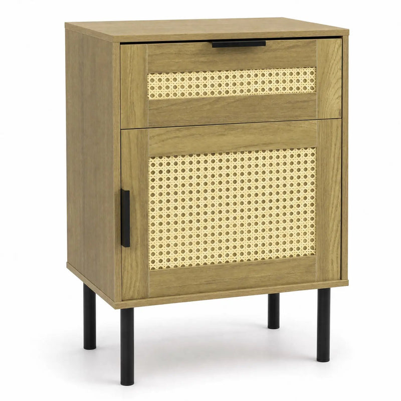 Rattan Nightstand with Drawer and Storage Cabinet by DirectDeals