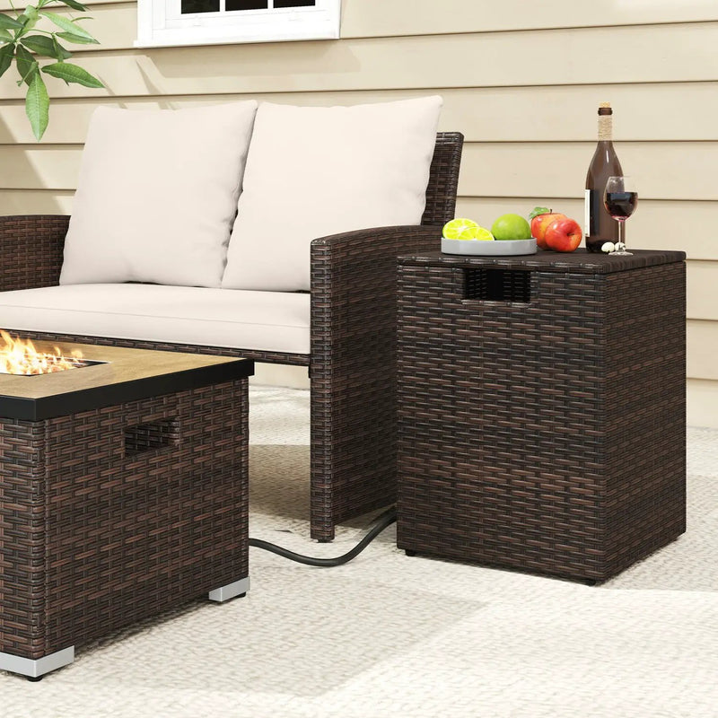 Rattan Propane Tank Cover Patio Hideaway Tank Side Table by DirectDeals