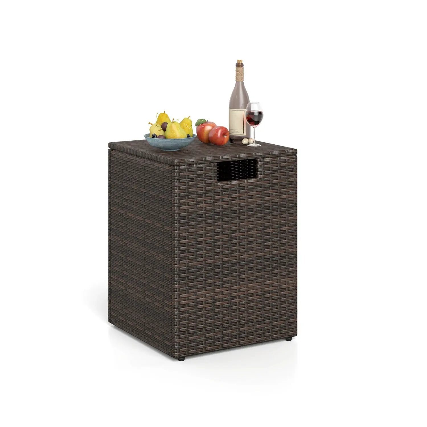 Rattan Propane Tank Cover Patio Hideaway Tank Side Table by DirectDeals