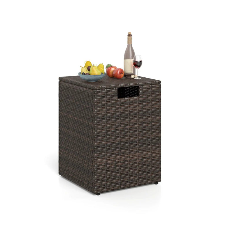 Rattan Propane Tank Cover Patio Hideaway Tank Side Table by DirectDeals