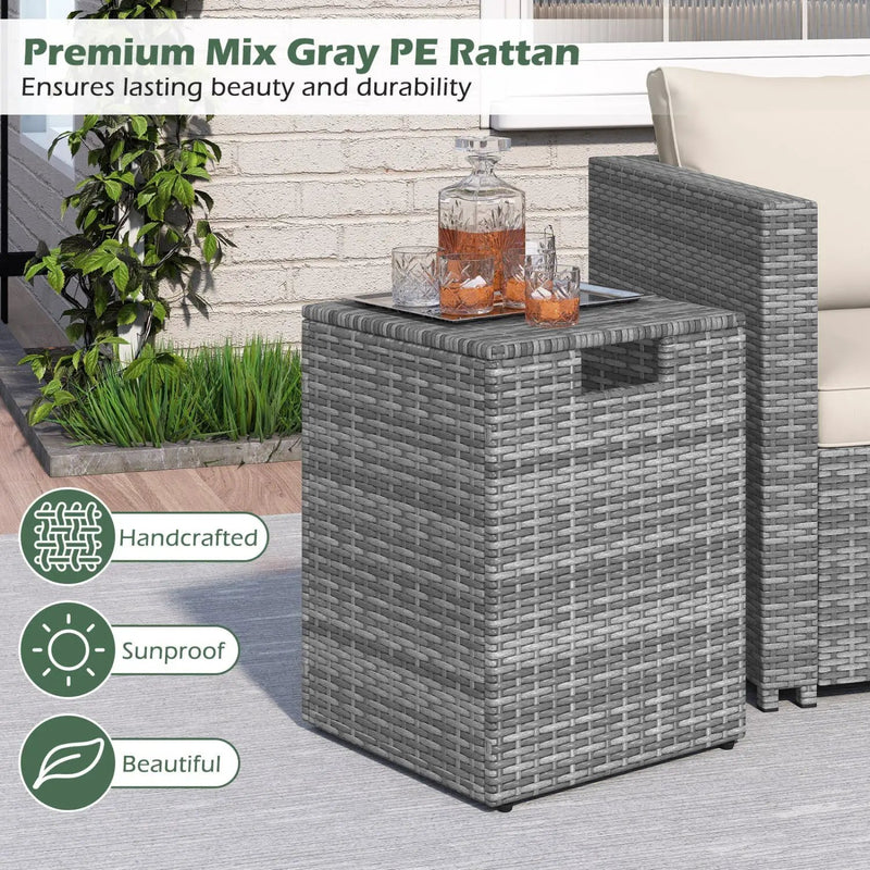 Rattan Propane Tank Cover Patio Hideaway Tank Side Table by DirectDeals