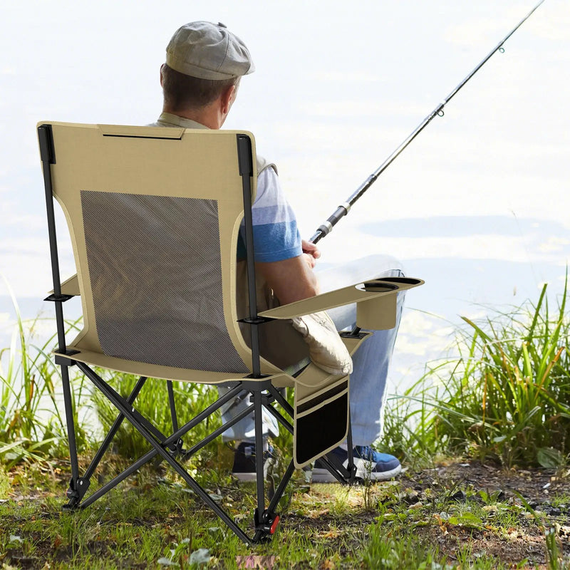 Reclining Camping Chair with Removable Footrest and Adjustable Backrest by DirectDeals