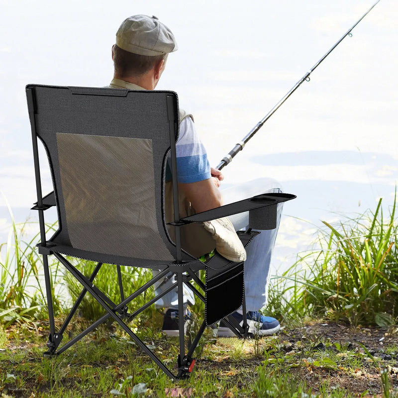 Reclining Camping Chair with Removable Footrest and Adjustable Backrest by DirectDeals