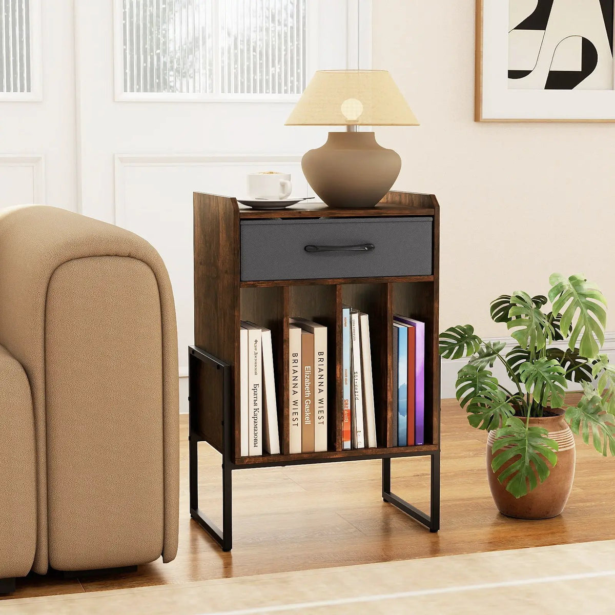 Record Player Stand with Drawer and Record Holder, photo 3 of 24