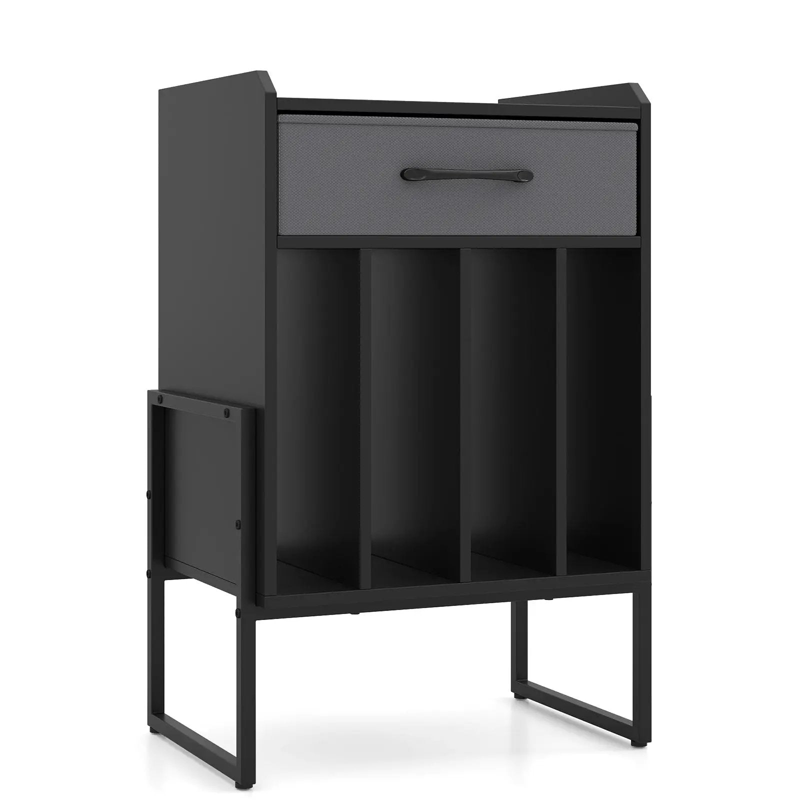 Record Player Stand with Drawer and Record Holder by DirectDeals