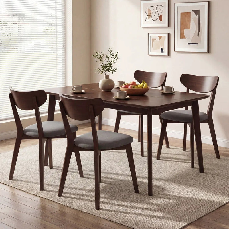 Rectangle Dining Table for 4-6 People 47" Kitchen Table-Walnut by DirectDeals