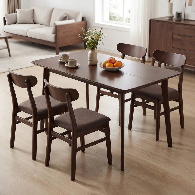 Rectangle Dining Table for 4-6 People 47" Kitchen Table-Walnut by DirectDeals