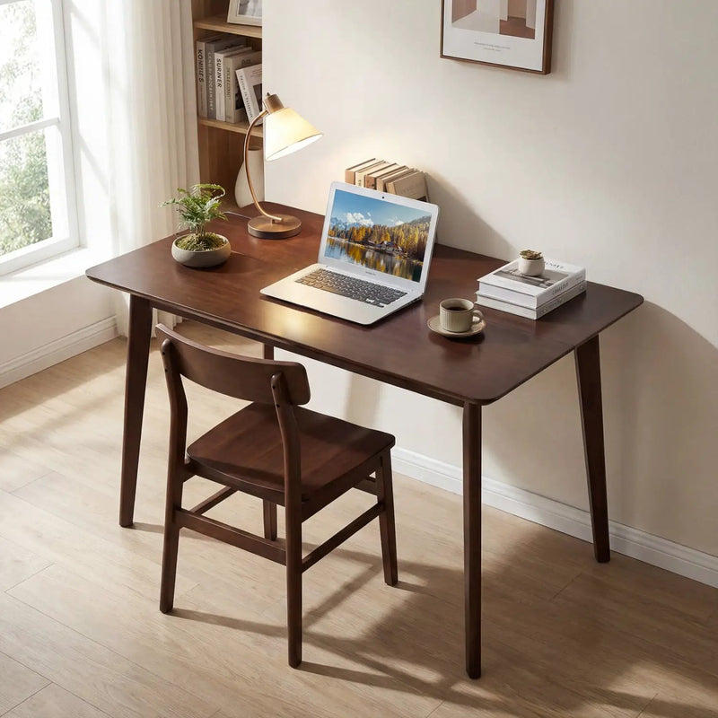 Rectangle Dining Table for 4-6 People 47" Kitchen Table-Walnut by DirectDeals