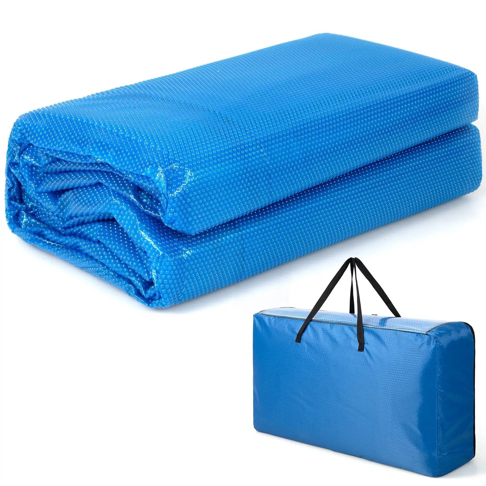 Rectangle Swimming Pool Cover 12-MIL Heat Retaining Pool Solar Blanket with Carrying Bag by DirectDeals