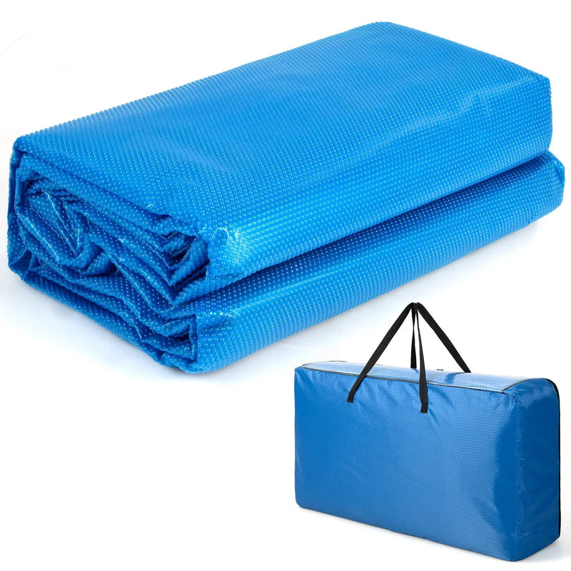 Rectangle Swimming Pool Cover 12-MIL Heat Retaining Pool Solar Blanket with Carrying Bag by DirectDeals