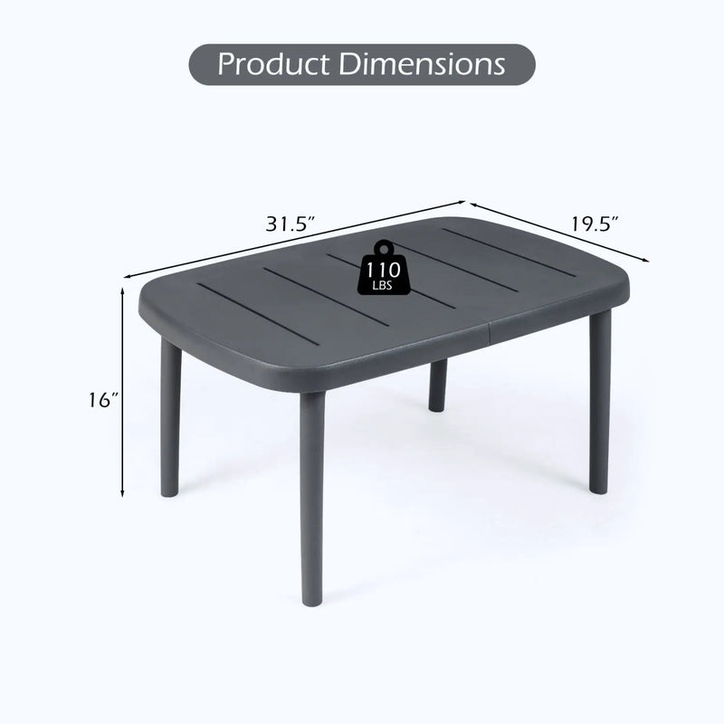Rectangular Patio Storage Side Table with Aluminum Alloy Rods for Poolside by DirectDeals
