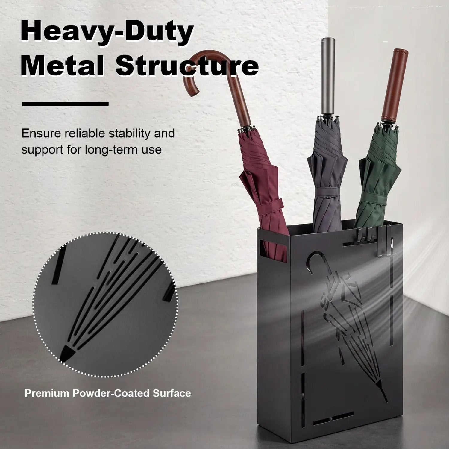Rectangular Umbrella Stand with Removable Drip Tray by DirectDeals