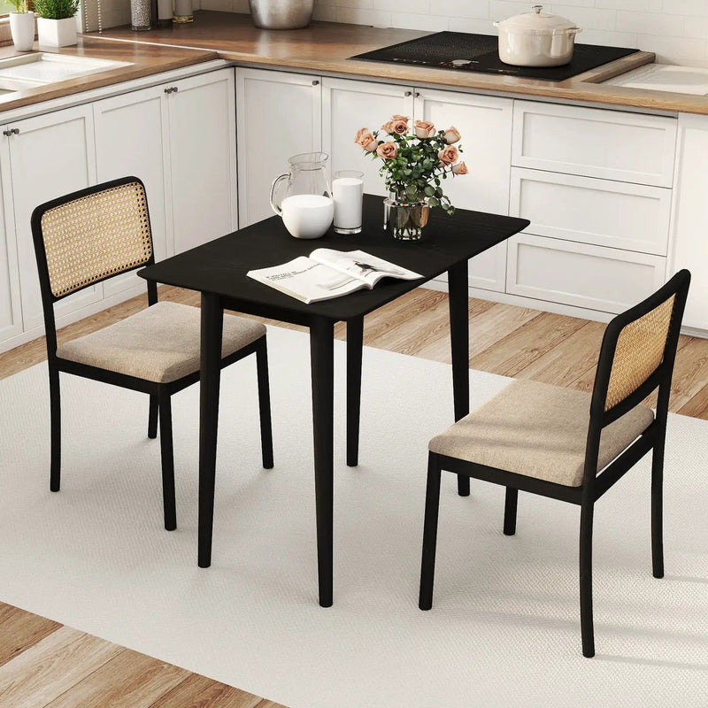 Rectangular Wooden Dining Table for 2-4 34 Inch Farmhouse Solid Wood Kitchen Table by DirectDeals