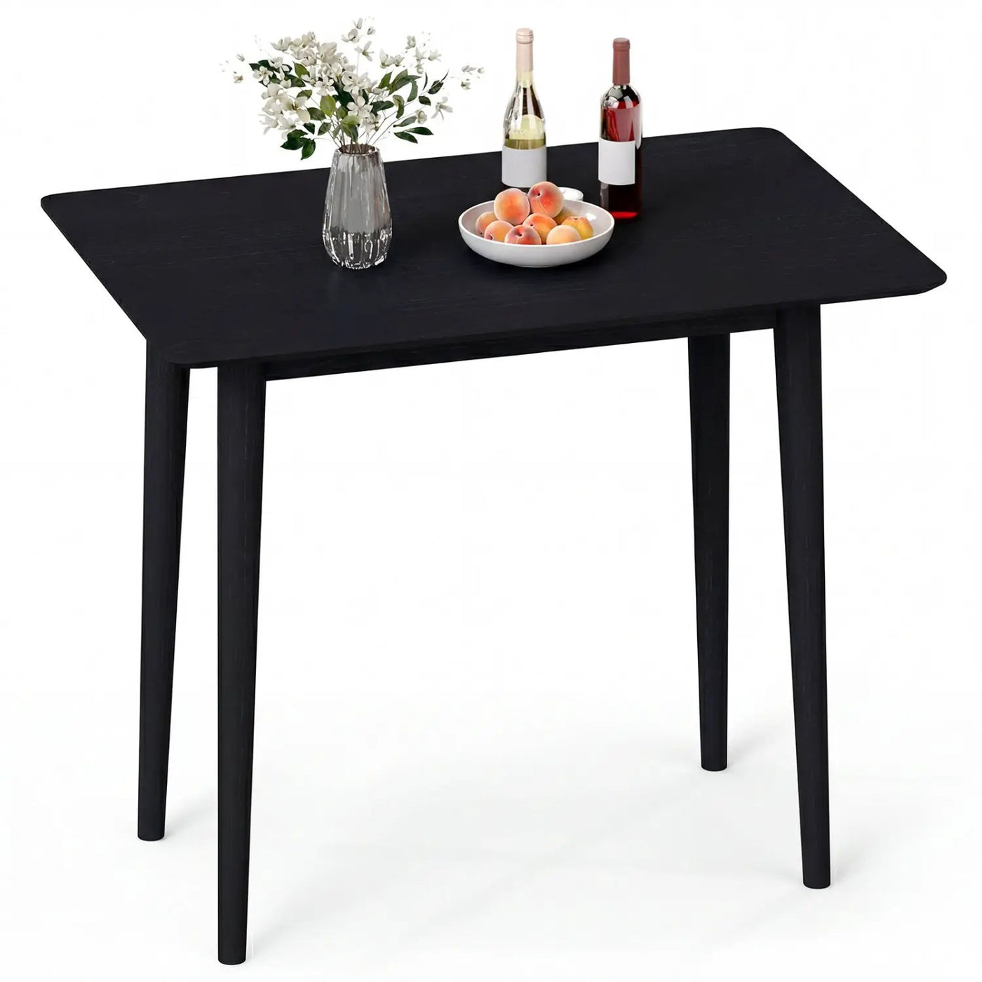 Rectangular Wooden Dining Table for 2-4 34 Inch Farmhouse Solid Wood Kitchen Table by DirectDeals