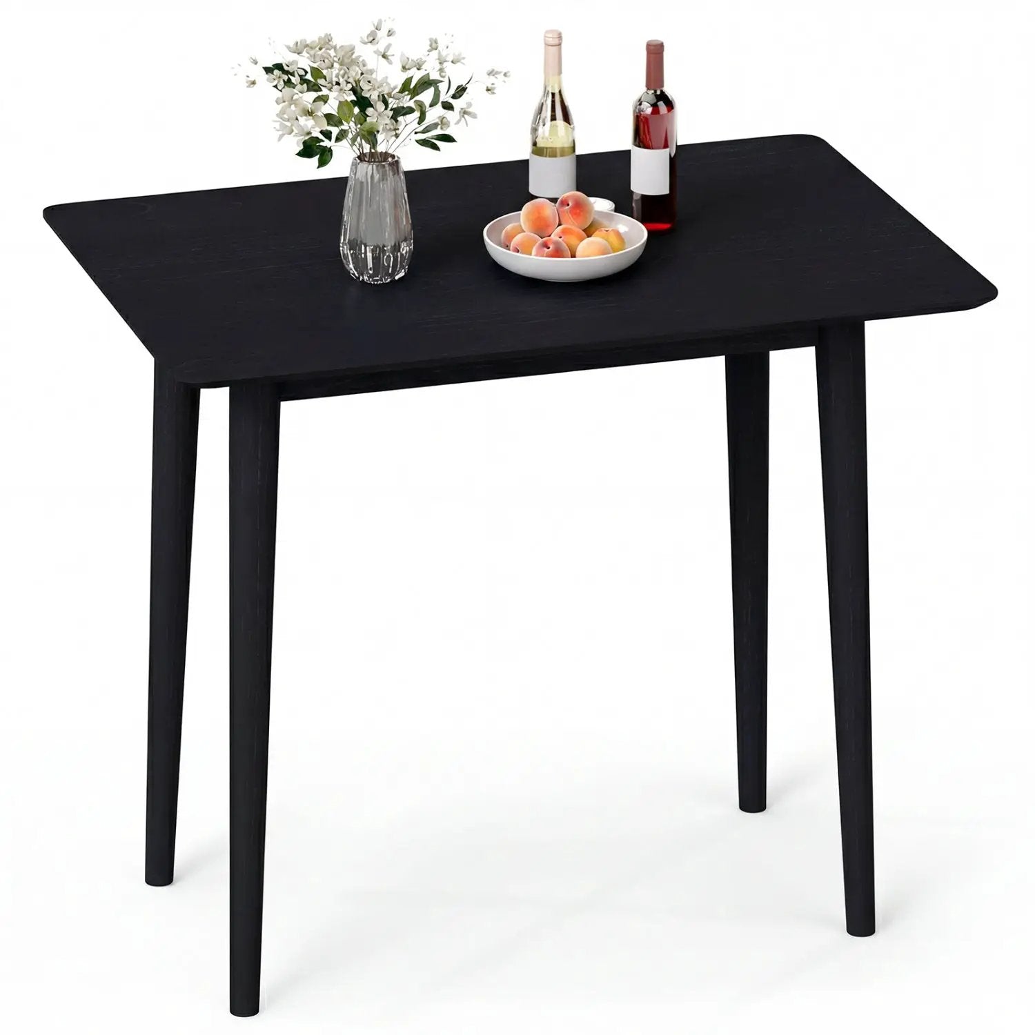 Rectangular Wooden Dining Table for 2-4 34 Inch Farmhouse Solid Wood Kitchen Table by DirectDeals