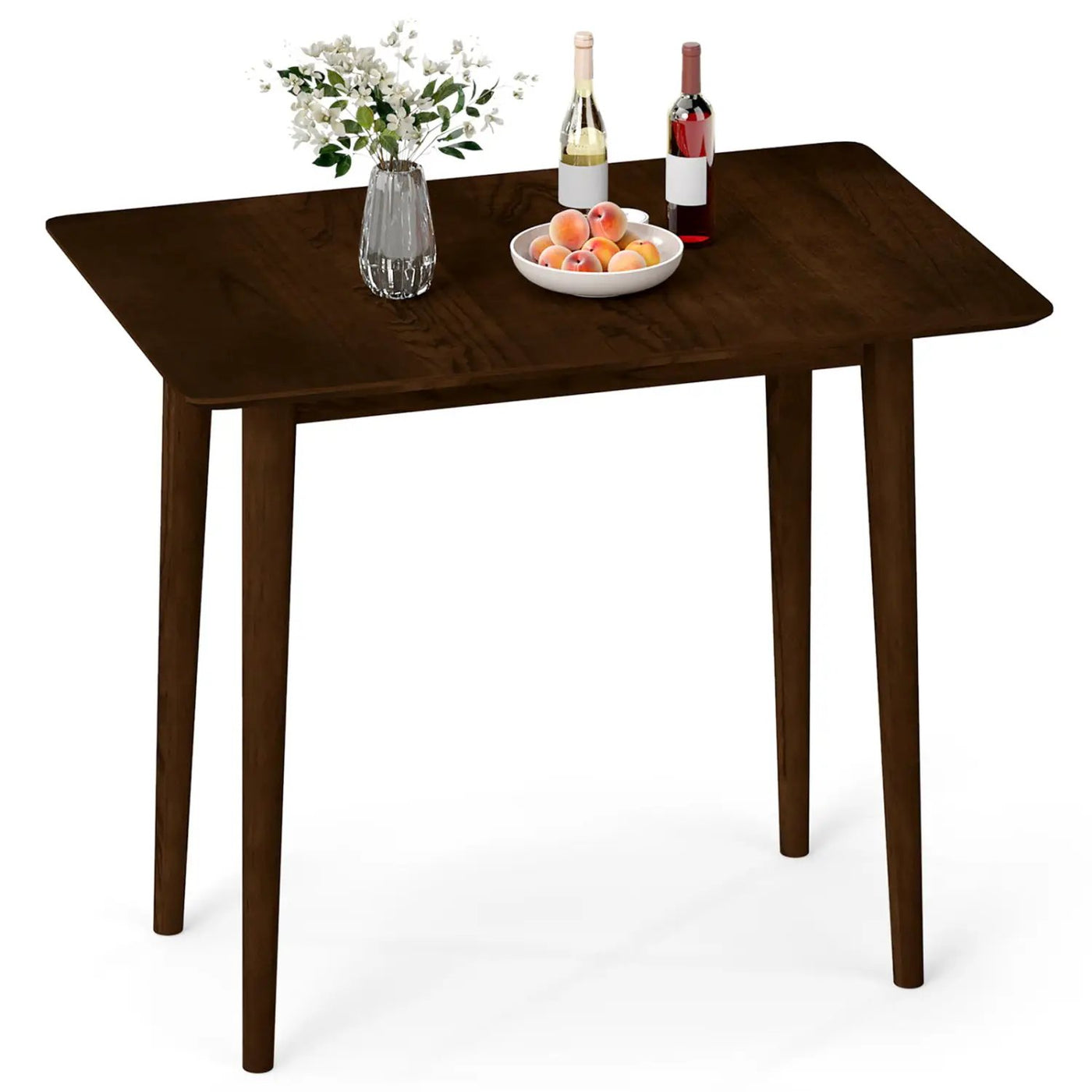 Rectangular Wooden Dining Table for 2-4 34 Inch Farmhouse Solid Wood Kitchen Table by DirectDeals