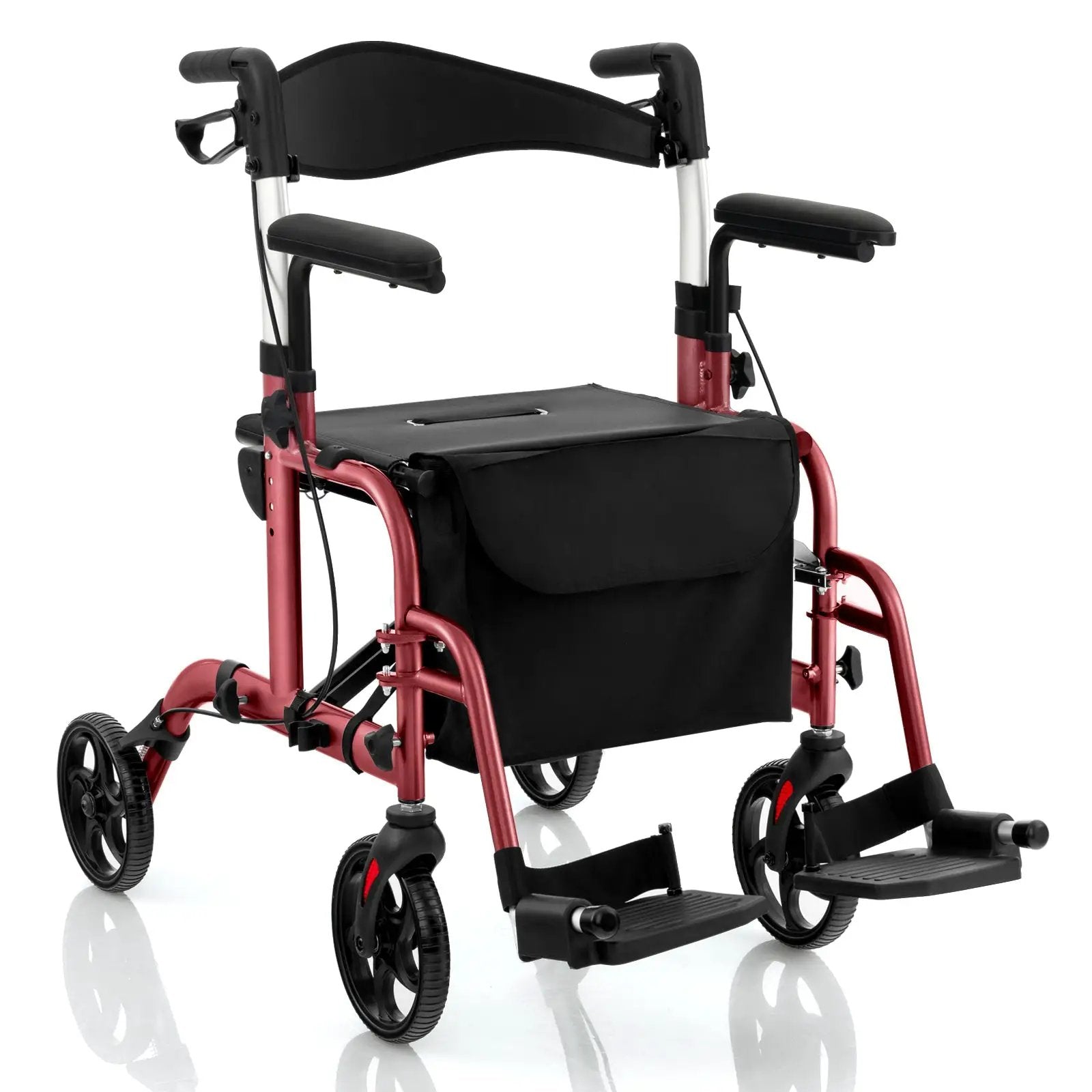 Folding Rollator Walker with Seat and Wheels Supports up to 300 lbs by DirectDeals