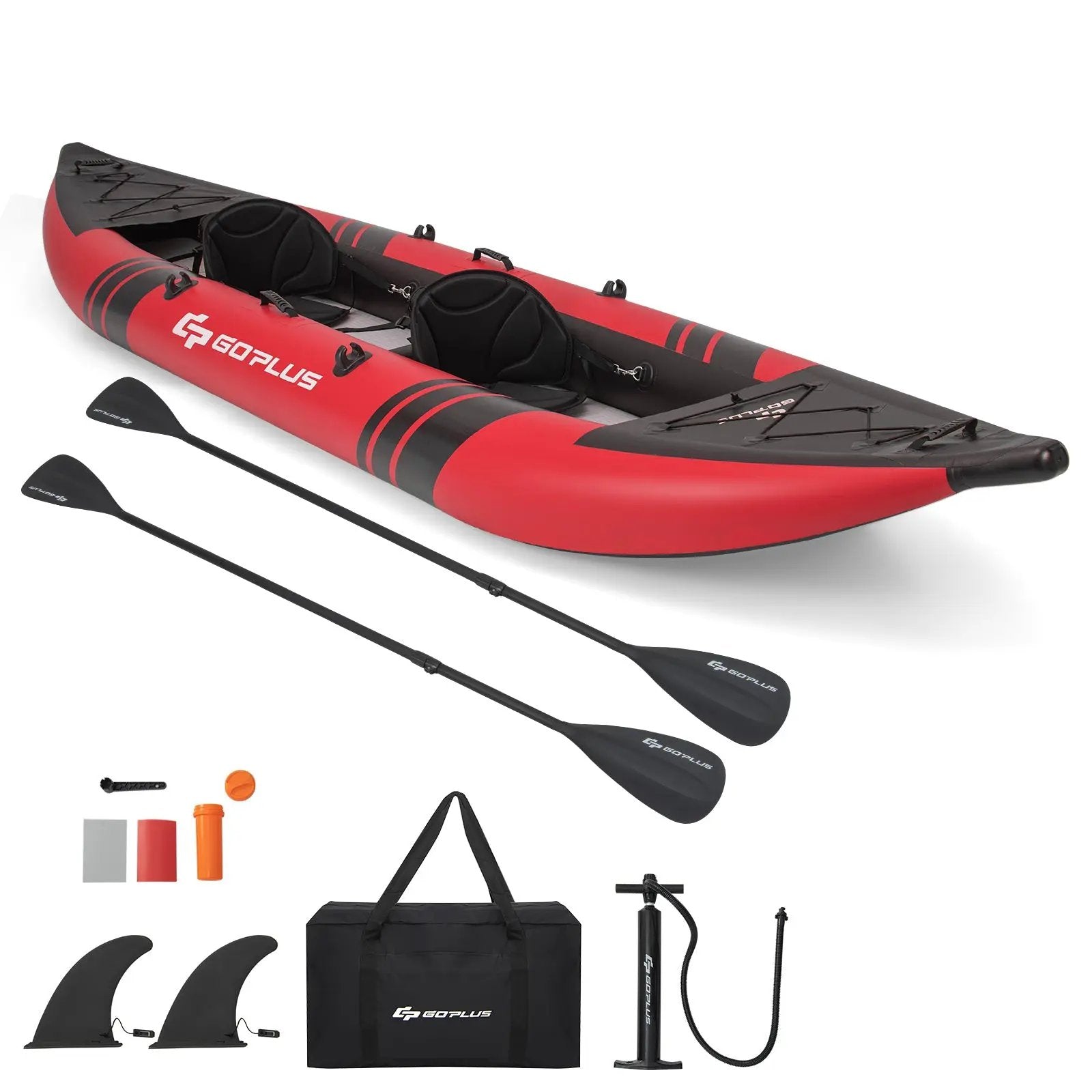 Inflatable 2-person Kayak Set with Aluminium Oars and Repair Kit by DirectDeals
