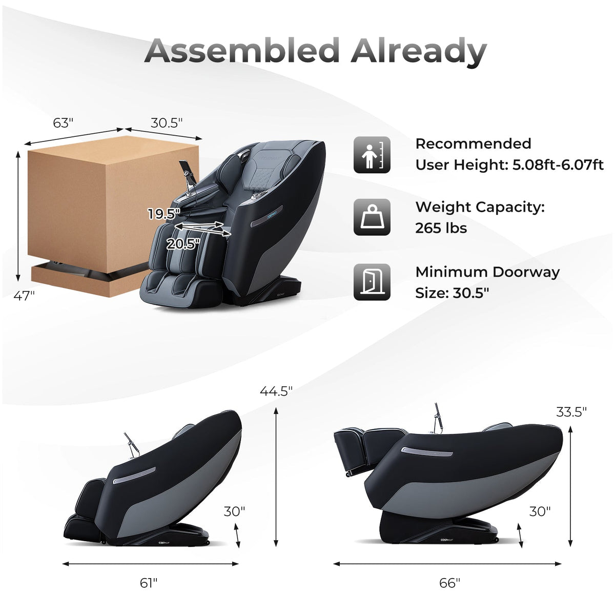 Relaxation 29-Full Body Massage Chair with Waist Heating & Airbag Massage, photo 6 of 19