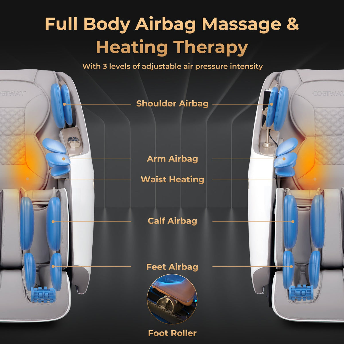 Relaxation 29-Full Body Massage Chair with Waist Heating & Airbag Massage, photo 17 of 19