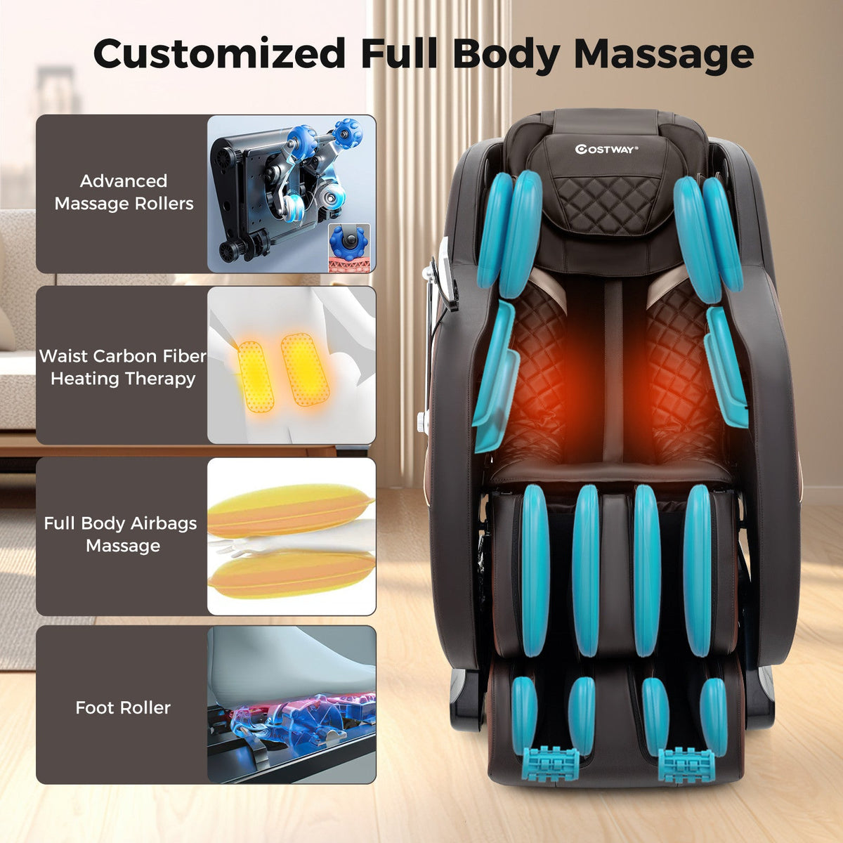 Relaxation 38 - Full Body Massage Chair with Airbags and Heater, photo 6 of 25
