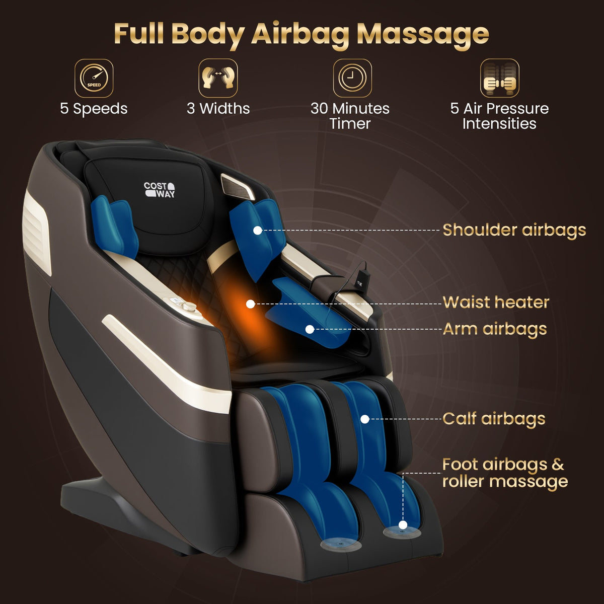 Relaxation 44 - Fully Body Massage Chair with Airbags and Waist Heater, photo 6 of 10