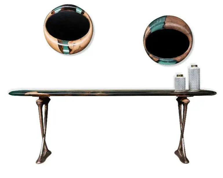 Resin Console Table- Foyer Table- Entryway Table (without mirrors) | Osso Collection by Gizz