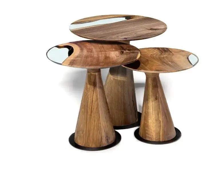 Resin Nesting Tables - Versatile Zigzag Epoxy Coffee Table Set by Gizz