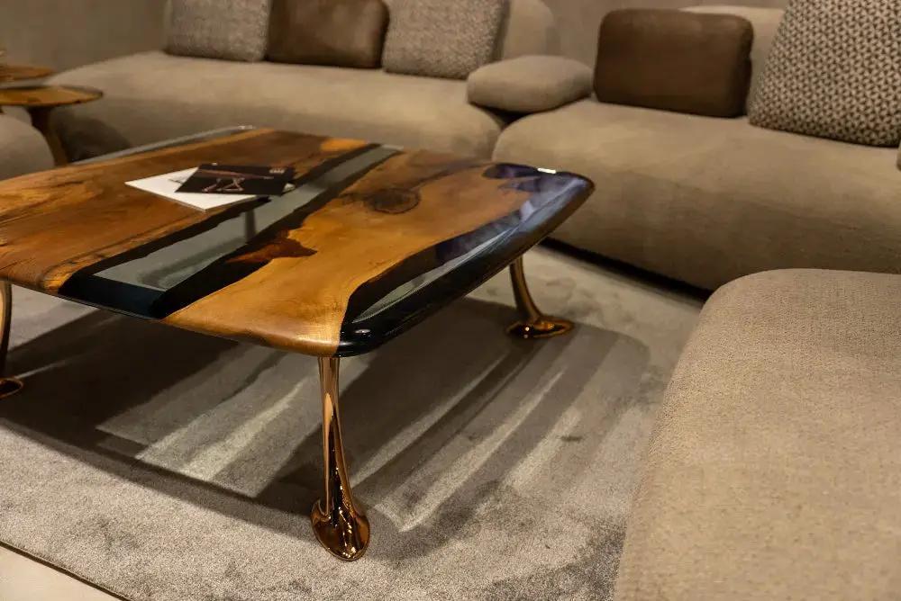 Luxury Epoxy Resin River Walnut Coffee Table | Osso Collection, photo 11 of 16