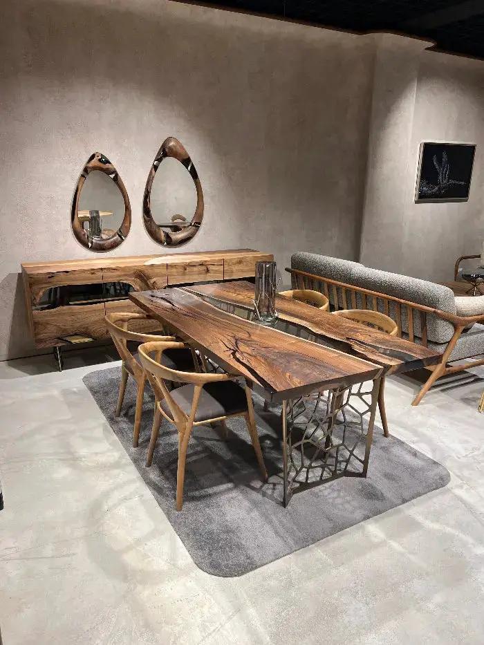 Resin Walnut River Dining Room Table | Voronoi Table, photo 3 of 17