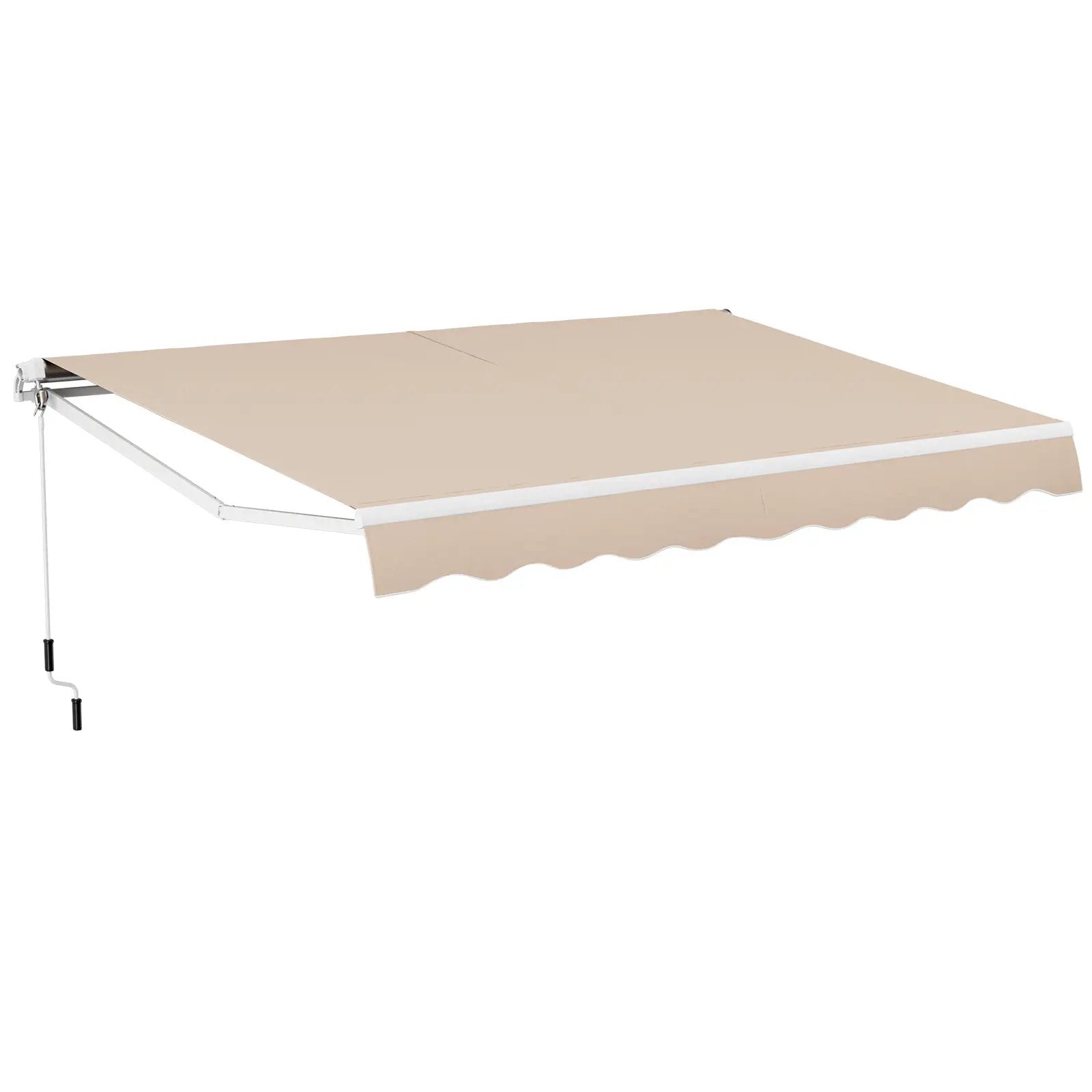 13 × 8 Feet Retractable Patio Awning Aluminum Deck Sunshade-Beige by DirectDeals