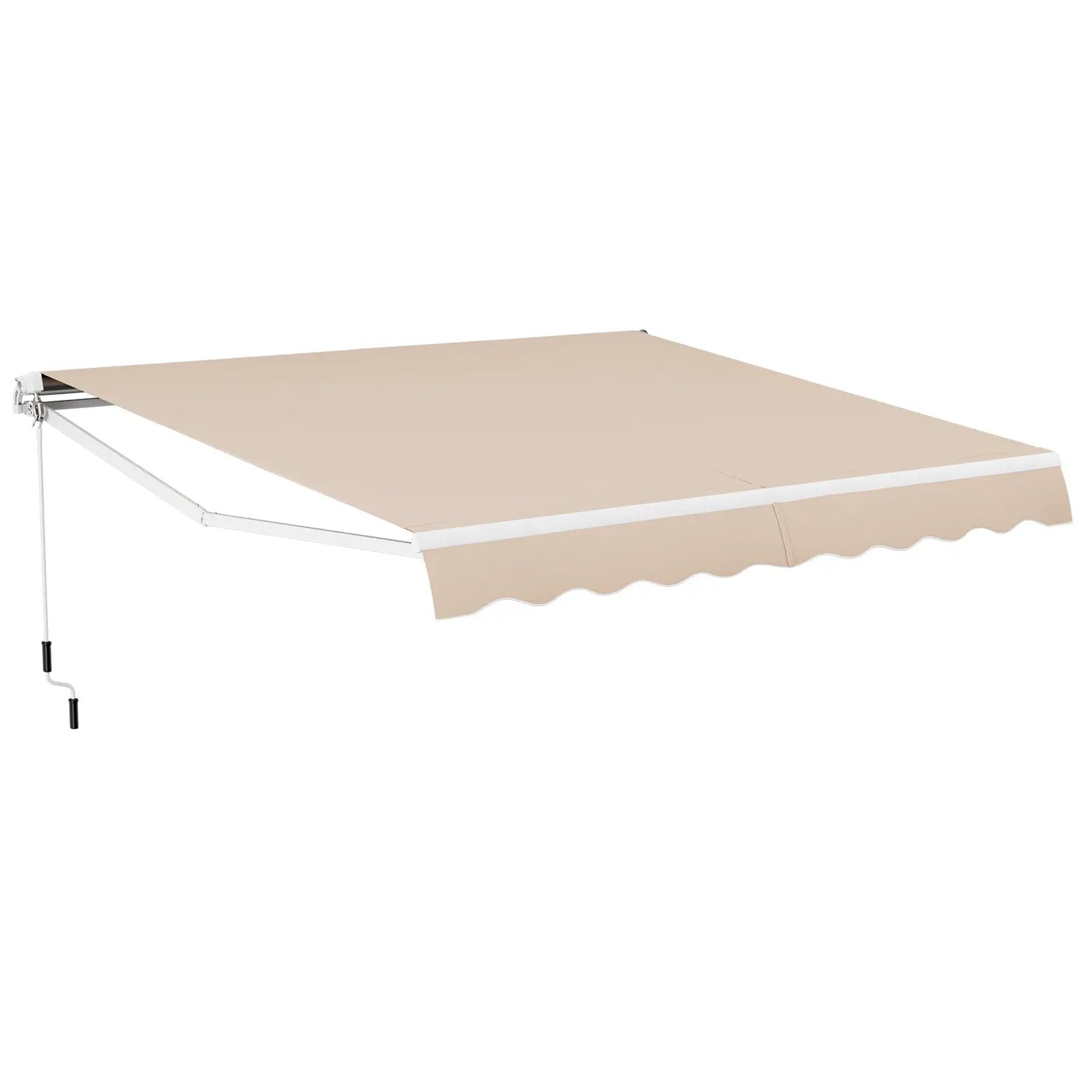 12 x 10 Feet Patio Retractable Awning Aluminum Sunshade Shelter-Beige by DirectDeals
