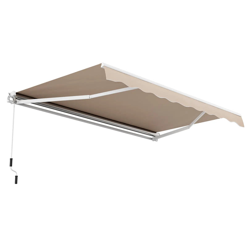 13 × 8 Feet Retractable Patio Awning Aluminum Deck Sunshade-Beige by DirectDeals