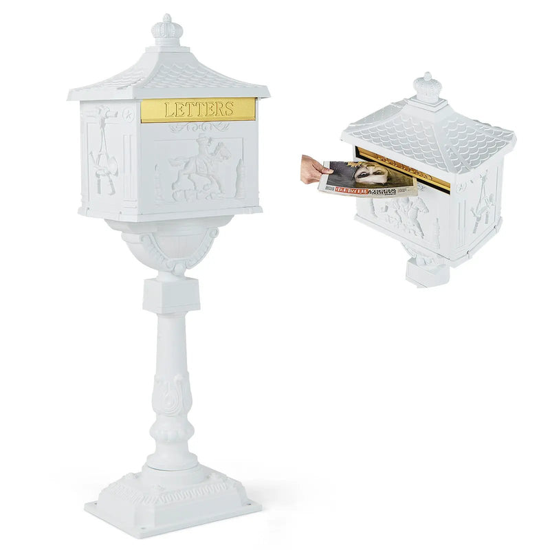 Retro Cast Aluminum Mailbox Security Postal Letter Box with Baffle Door by DirectDeals