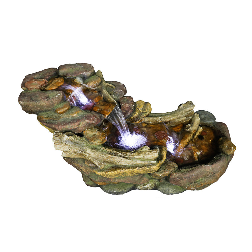 Resin Driftwood Creek Horizontal Outdoor Fountain 39 in, side view