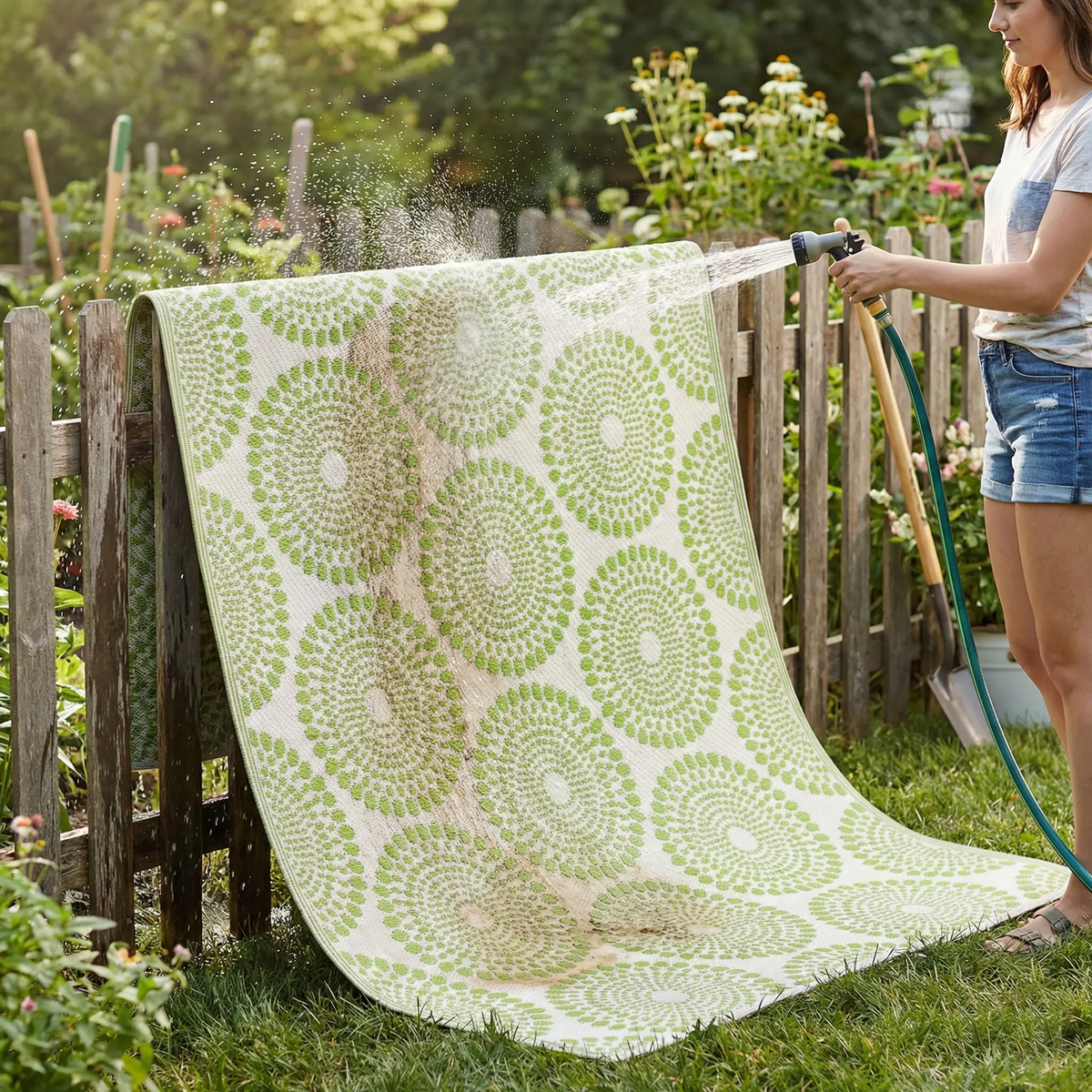 Rio - Green Outdoor Rug for Patio, photo 6 of 7