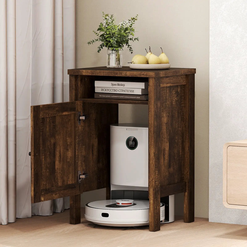 Robot Vacuum Storage Cabinet with Door and Open Shelf for Living Room Bedroom by DirectDeals