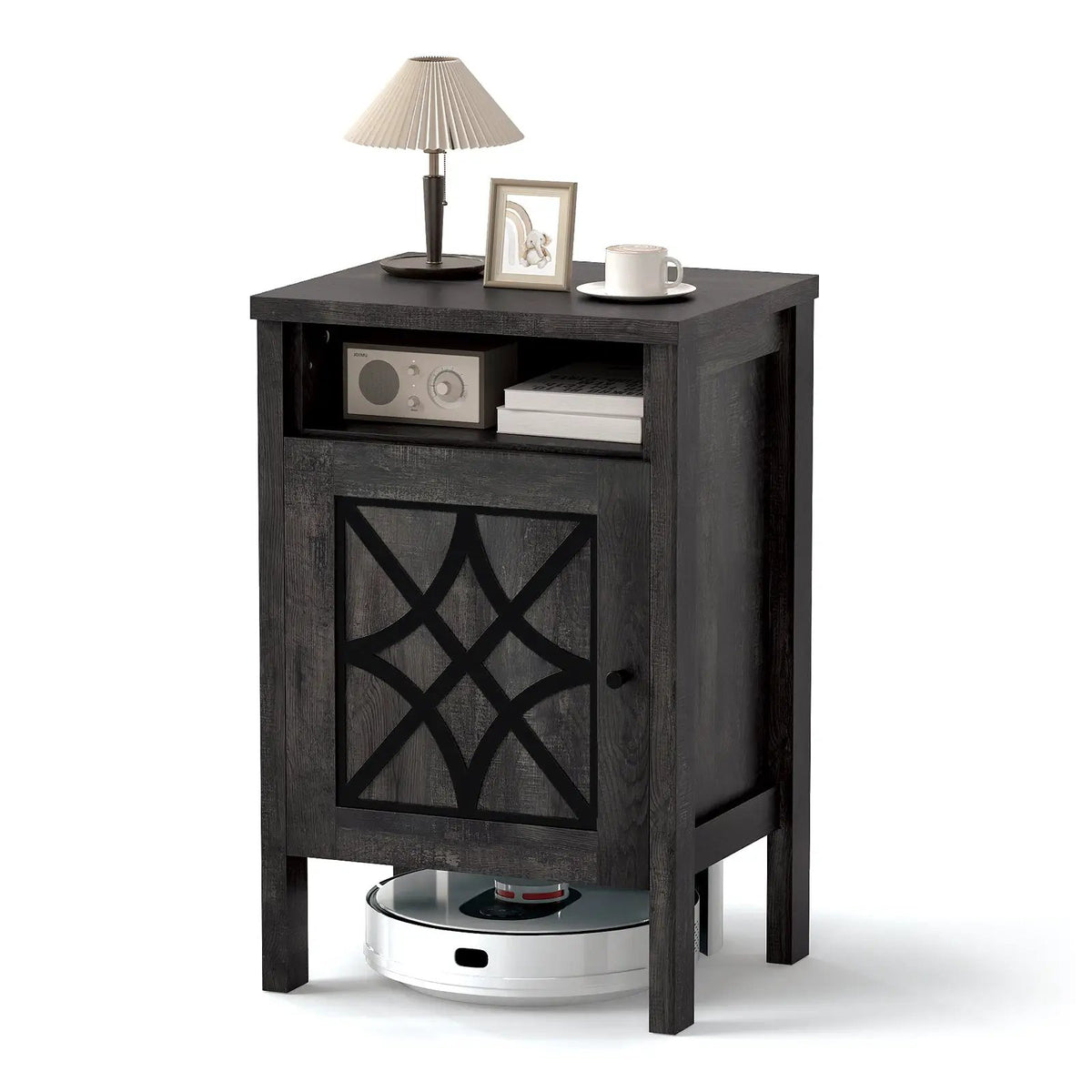 Robot Vacuum Storage Cabinet with Door and Open Shelf for Living Room Bedroom, photo 5 of 16