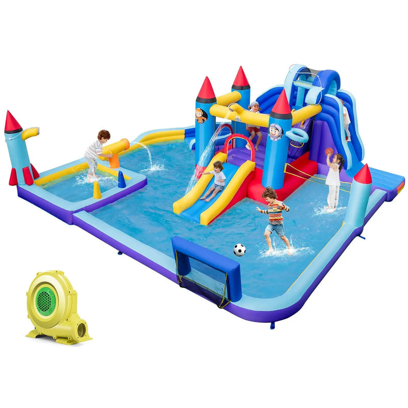 Rocket Theme Inflatable Water Slide Park with 950W Blower by DirectDeals