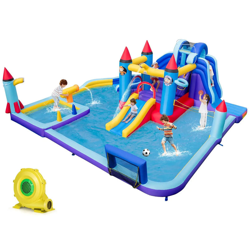 Rocket Theme Inflatable Water Slide Park with 1100W Blower by DirectDeals
