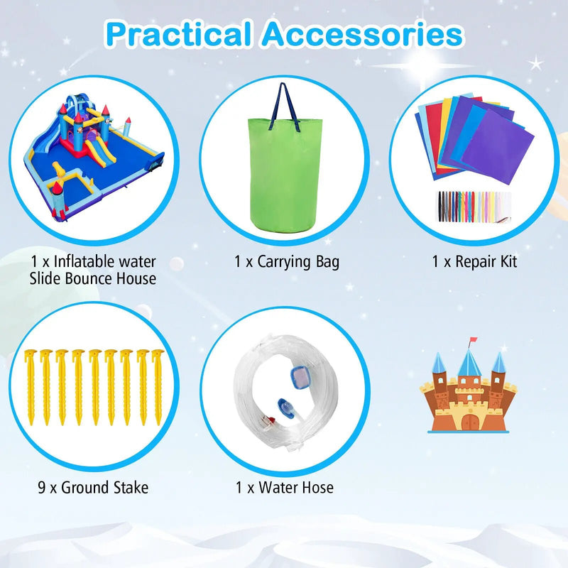 Rocket Theme Inflatable Water Slide Park by DirectDeals