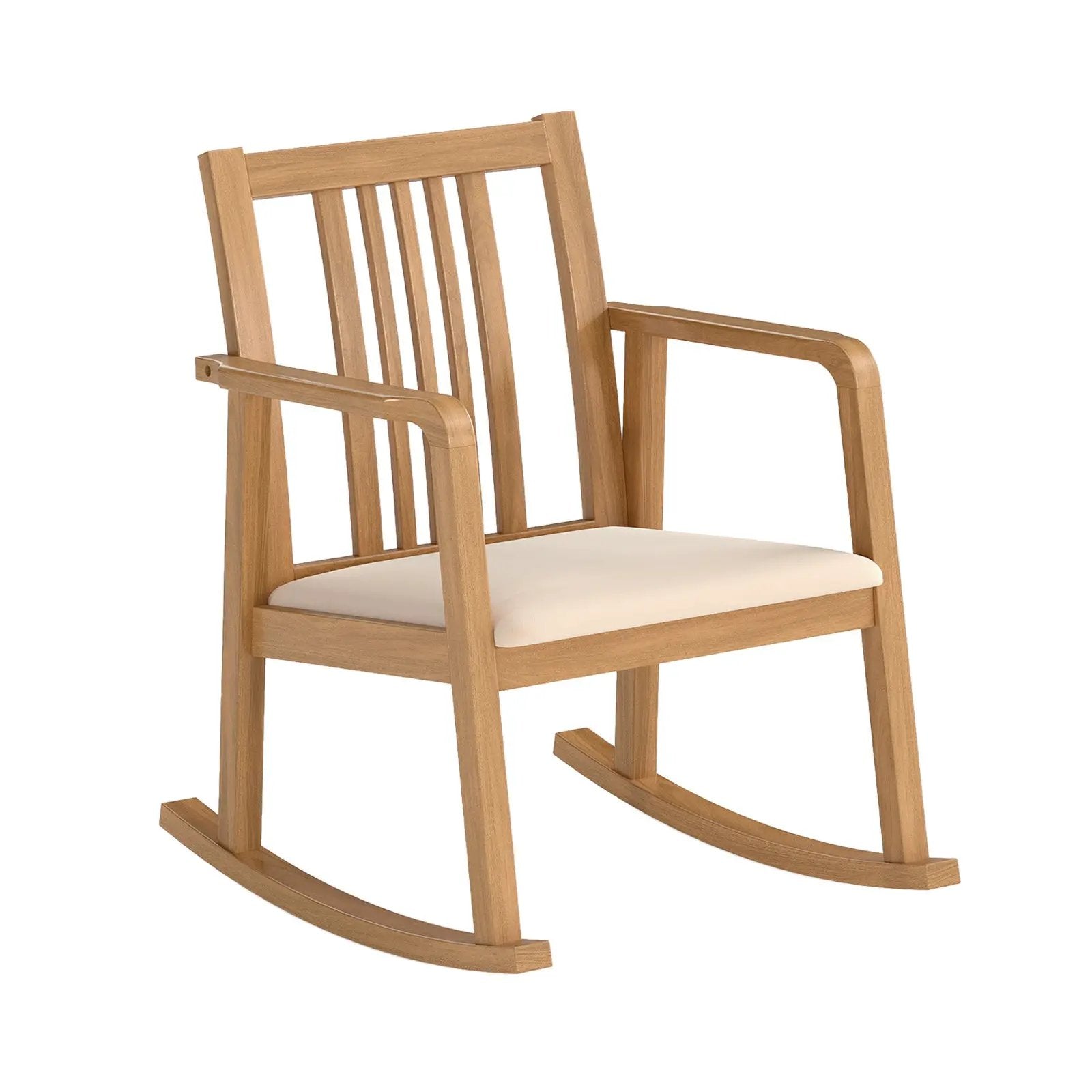 Rocking Chair with Slatted Back and Curved Armrests by DirectDeals