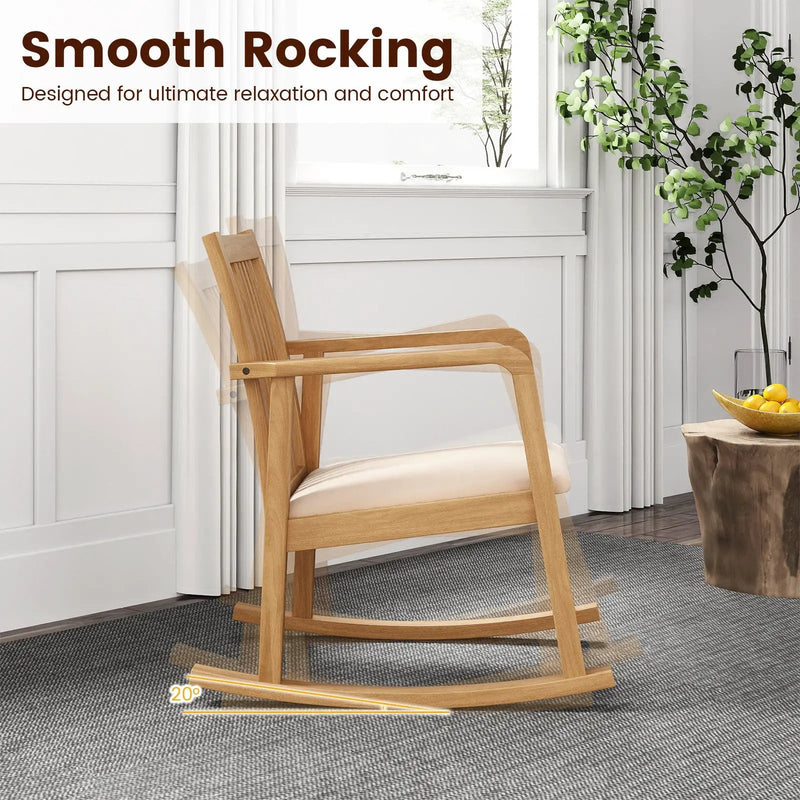 Rocking Chair with Slatted Back and Curved Armrests by DirectDeals